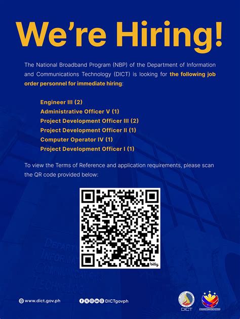 dict hiring 2024|Department of Information and Communications Technology.